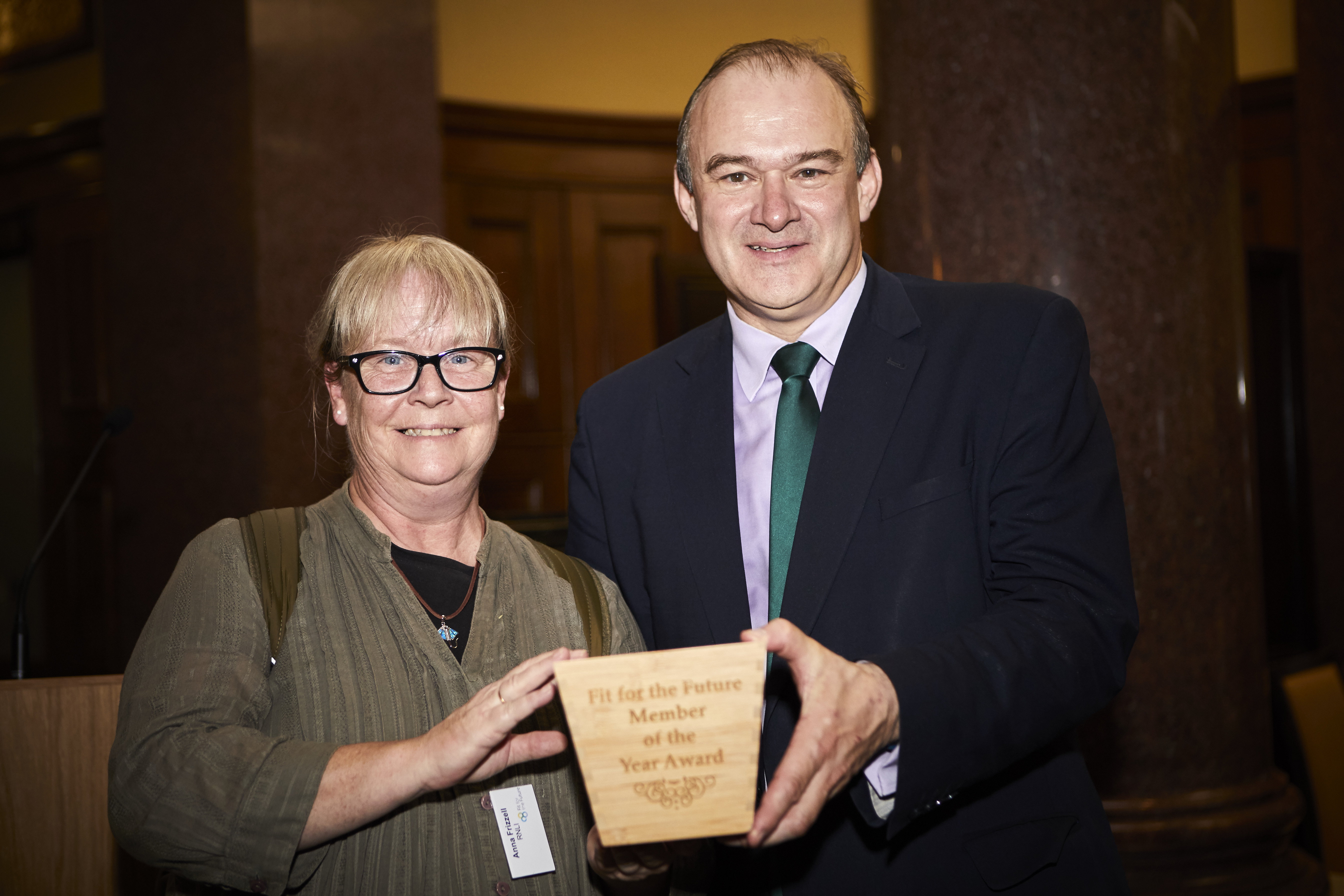 Anna Frizzell RNLI accepts Fit for the Future Member of the Year Award